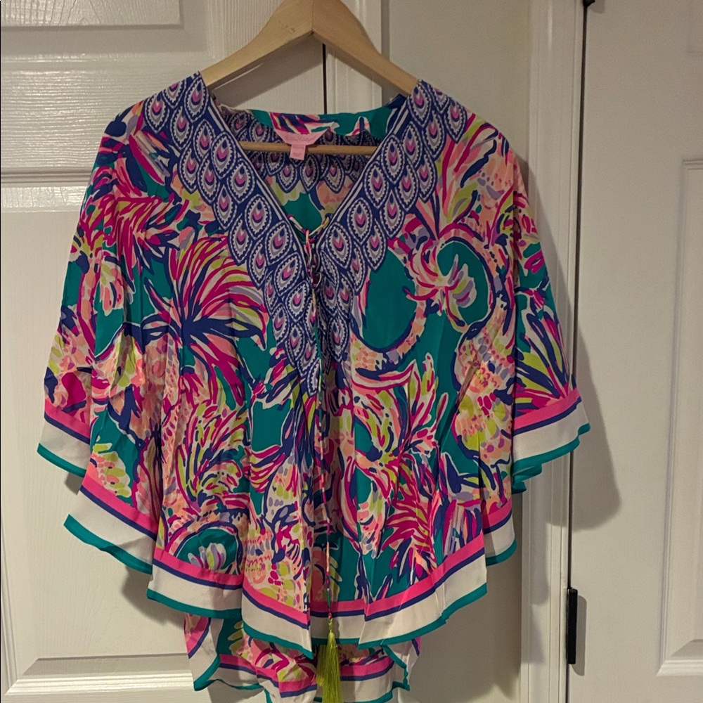 Lilly Pulitzer Teal, Pink & Navy Printed Tunic
